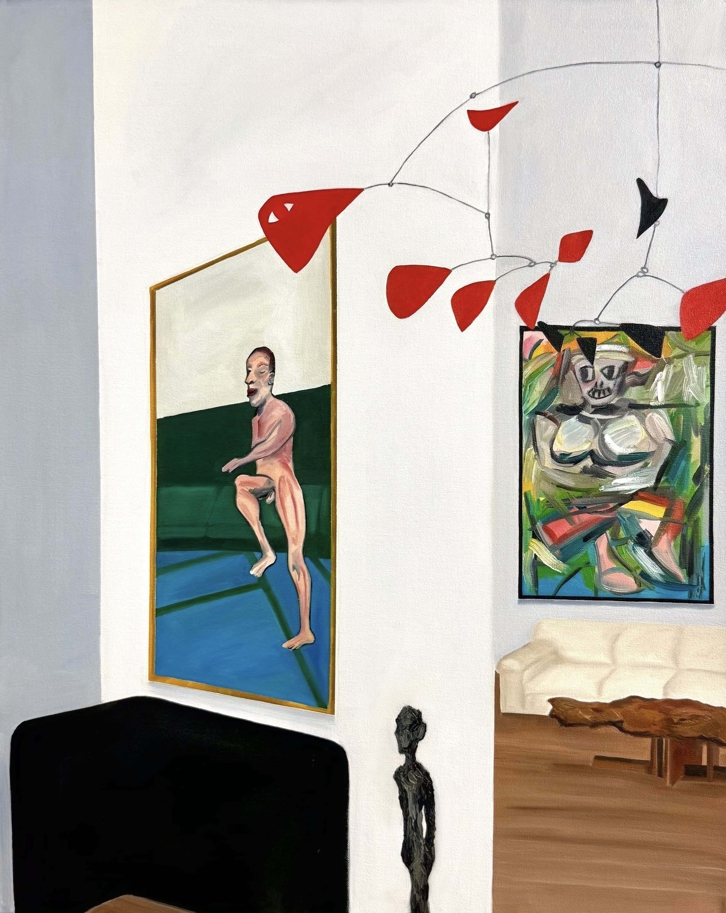 Living Room with a Man and Woman, 2025